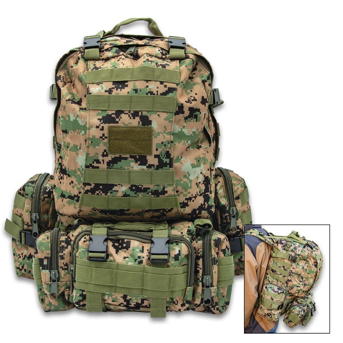 Full image of the digital camo Gear Assault Pack.